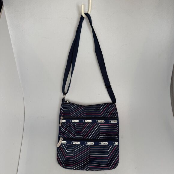 Le SportSac Women's Angle Lines Patter Multicolor Crossbody Shoulder Bag - Picture 3 of 16